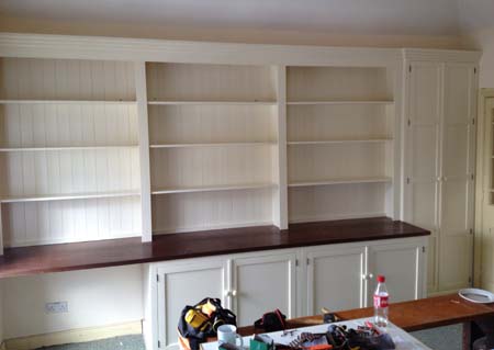 Made measure wall unit, Painted and fitted Alcove