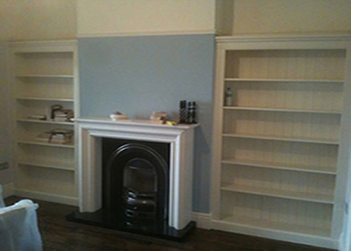 Built in alcove shelving