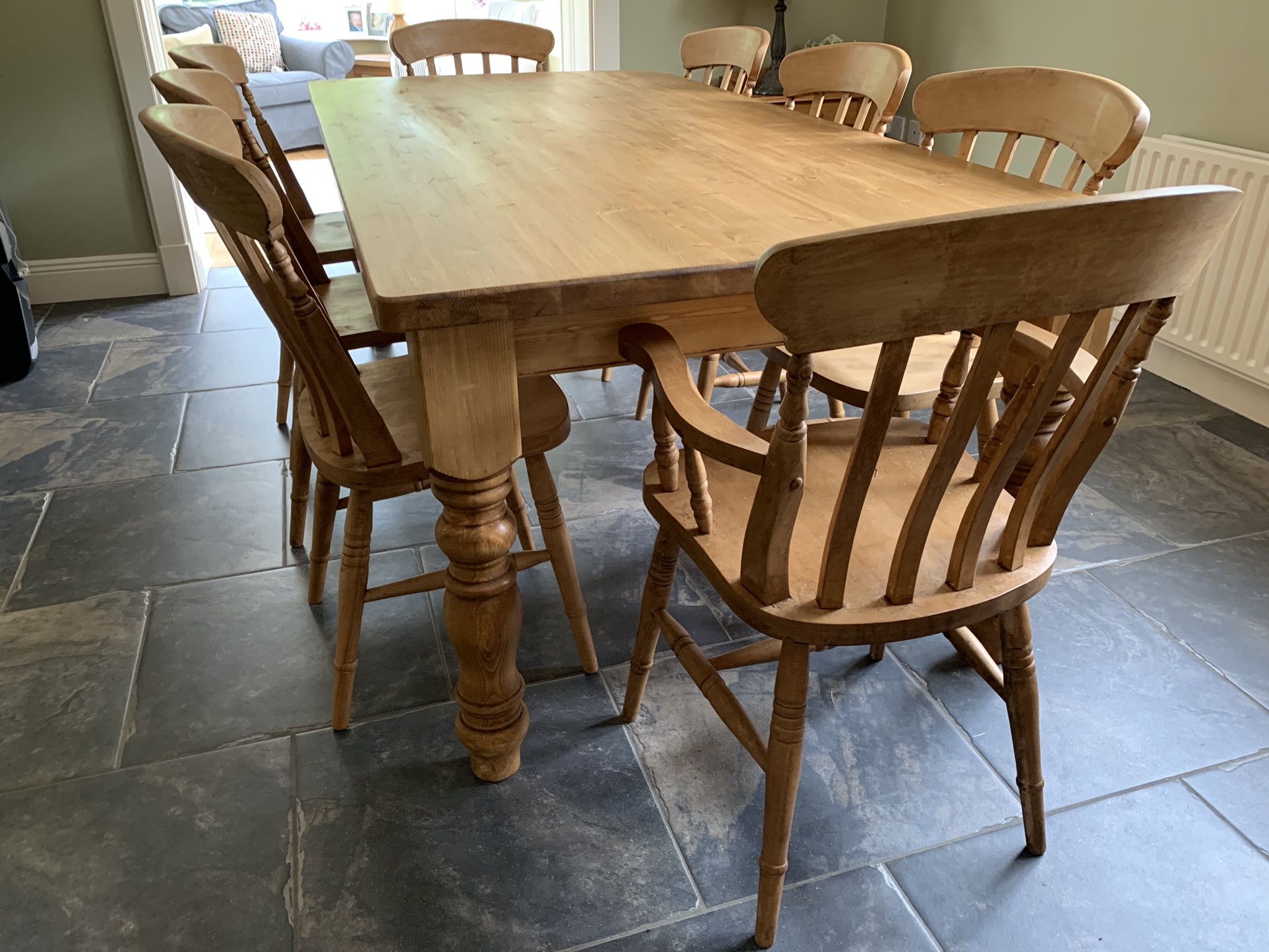 Classic Farmhouse Table With a Victorian Finish 